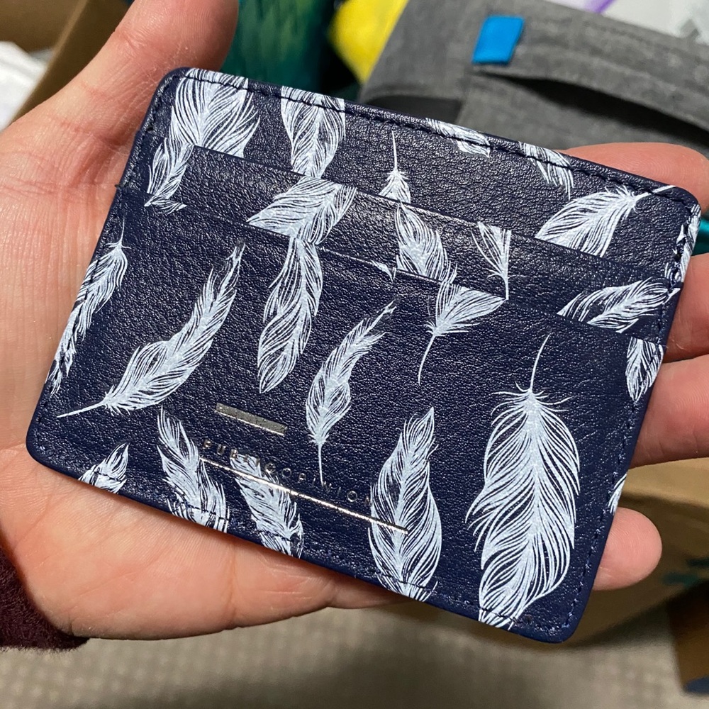 Public opinion card holder navy blue